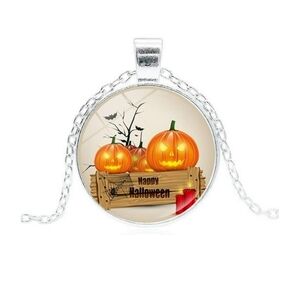 HALLOWEEN Pumpkins happy necklace chain pendant autumn fall unisex all ages